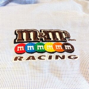 Hammer Made M&M Racing #18, Men's Collared Shirt Sz 39 15.5, W Embroidered Logos